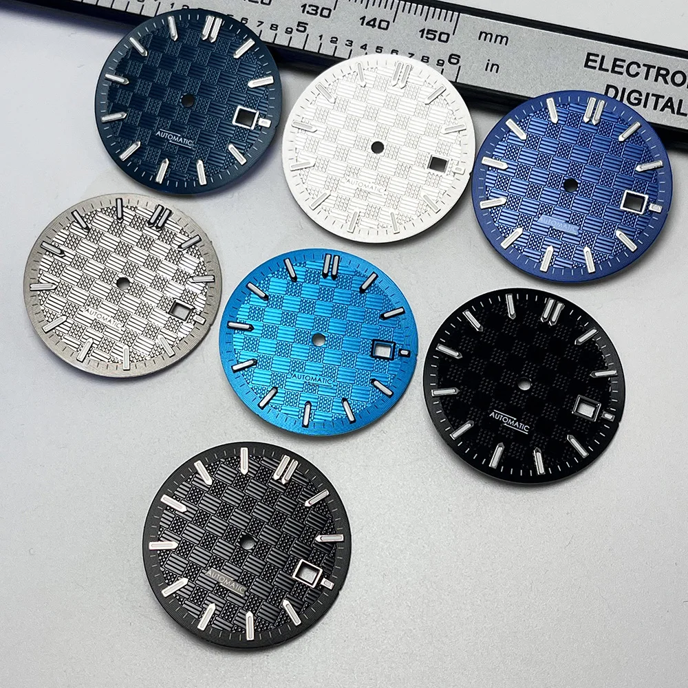 Elegant 31mm Grid-Patterned Round Watch Dial