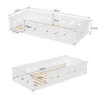 Lit d'enfant RosahqndaKids, lit en bois massif Montessori au sol avec protection contre les chutes - Lit sécurisé pour tout-petits - Design scandinave 3