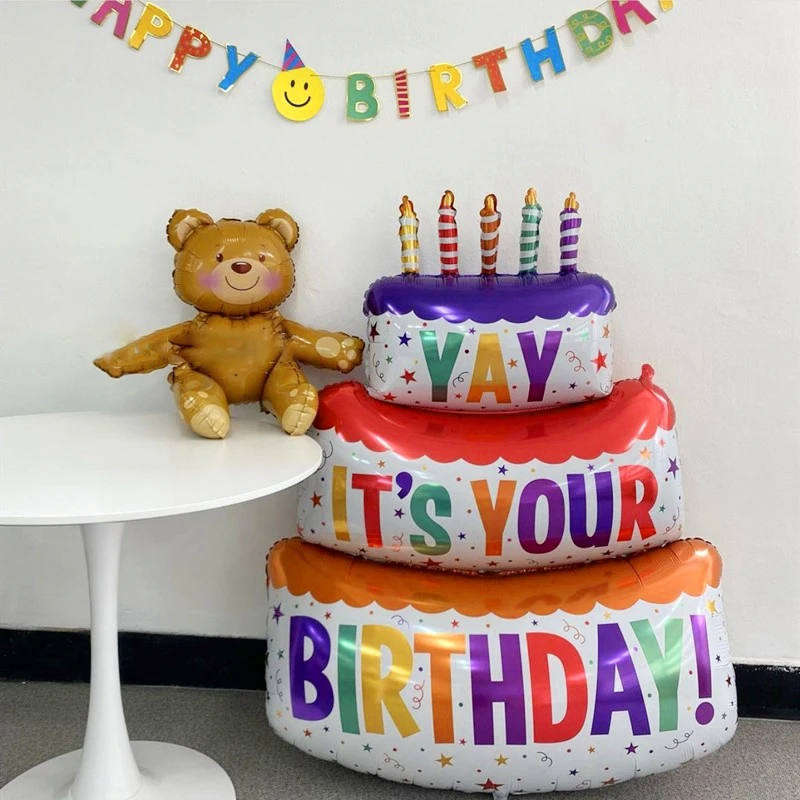 

Самозапечатывающиеся 3D воздушные шары для торта, украшения для дня рождения, воздушный шар из алюминиевой фольги для праздника, украшение для детской вечерние НКИ