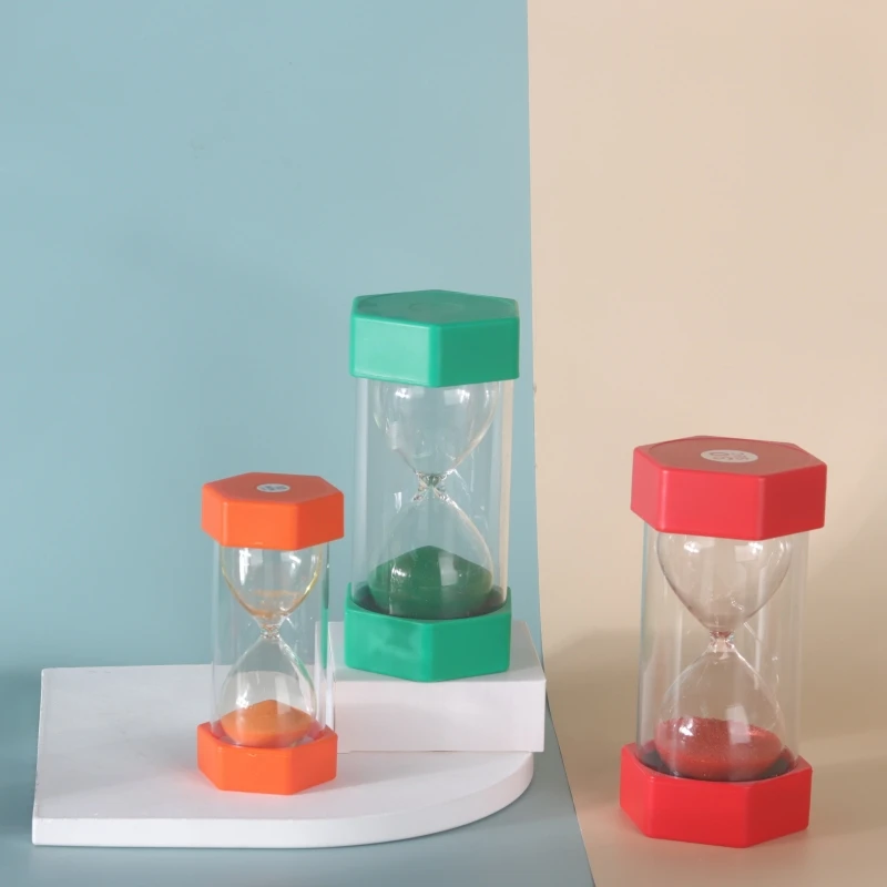 Creative Hourglass Timer Hexagon Small Funnel 1min/3min/5min/10min/15min Colorful Sandglass Timers Children's Home Decors Clock