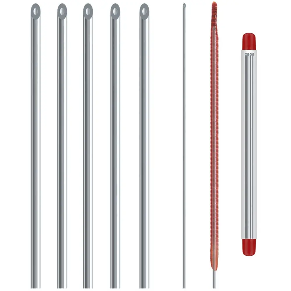 

5Pcs Hook Needles Quick Worm Baiting Needle Driller Hollow Gas Needle Fishing Tools Pins Earthworm Hooking