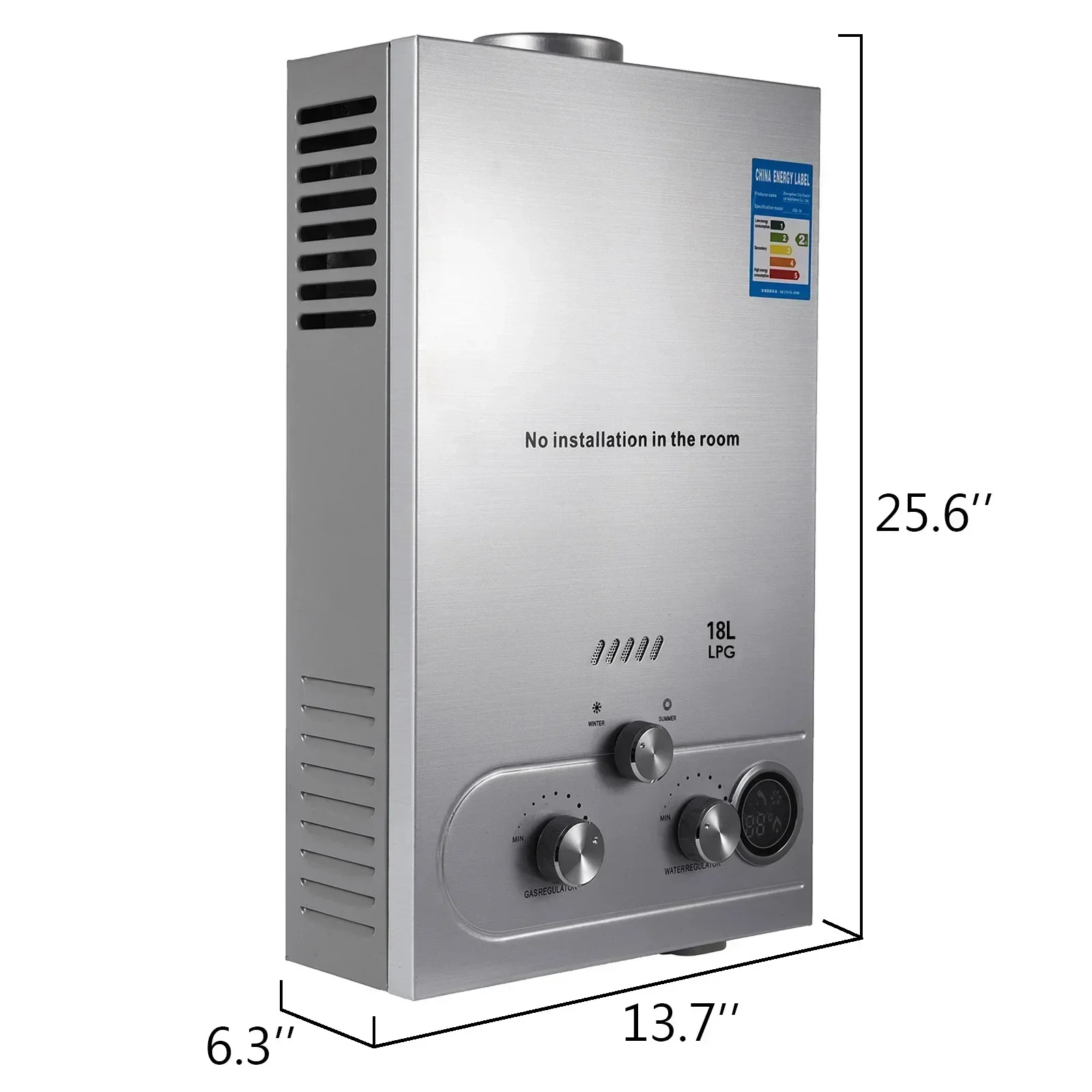 VEVOR 6-18L LPG Gas Hot Water Heater Propane Tankless Instant Boiler With Shower Kit LPG Water Heater Home Appliance LPG Boiler 6