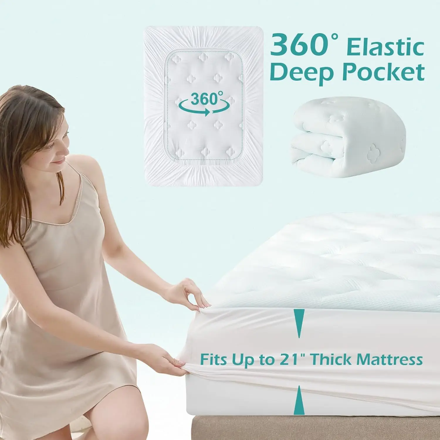 Memory Foam Twin Size Mattress Topper, Gel Twin Mattress Pad with Deep Pocket, Breathable Air Cover, 39x75 Inches