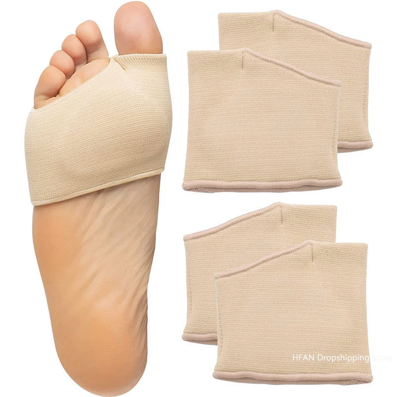Forefoot Pain Relief Shoe Pads Ball of Foot Cushions for Hallux Valgus Corrector Socks Silicone Gel Half Insoles for Metatarsal