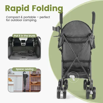 Lightweight folding High-view Baby Stroller Can Sit or Lie Down Portable Travel Babyshock-absorbing Stroller Four-wheel 4