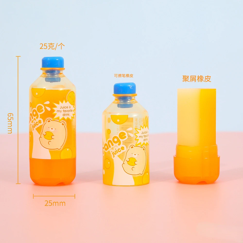 Pencil eraser Soda bottle shape PVC Eraser for student drawing