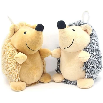 Dog Squeaky Toys Hedgehog Stuffed Plush Dog Chew Toys Interactive Dog Toys for Small Medium and Large Dog,B 1
