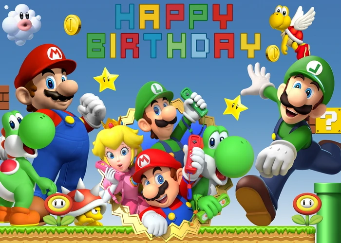 thumbnail image 1 of Kit de arco de guirnalda de globos con temática de Super Brothers Mario, 143 piezas, globos de látex rojos, amarillos y azules, suministros de decoración para fiesta de cumpleaños infantil, 1 of 5