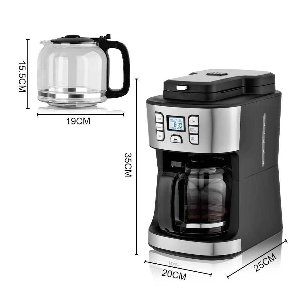 12-Cup Programmable Coffee Maker, Fast Heating Drip Coffee Machine with  Glass Carafe, Coffeemaker with Keep-Warm Function and Auto Shut-off, 1.8L