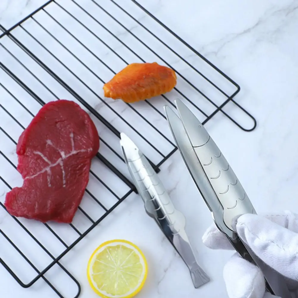 Clip Precision Serrated Kitchen Tweezers Stainless Steel Tongs for Cooking BBQ Clamp Cooking Tools Kitchen