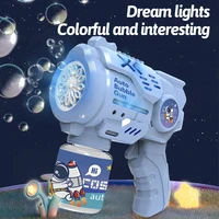12 Hole Children's Astronaut Bubble Machine Fully Automatic Handheld Bubble Blowing Gun without Battery and Bubble Water 3