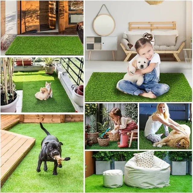 Artificial Turf Dog Potty Training Mat Reusable Grass Rug Replacement Turf Outdoor Lawn Mat Easy To Clean for Balcony Garden 3