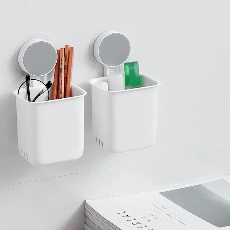 Portable Toothbrush Wall Mounted Holder Toothpaste Mouth Cup Waterproof Holder Drill-Free Bathroom Storage Shelf Rack Organizer toothbrush holder toothbrush storage box
