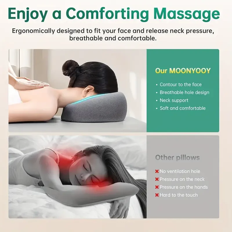 Face Down Pillows Massage Pillow For Bed Headrest Prone Down Sleeping,Ergonomic Beauty Sleeping Pillow