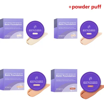 Concealer BB CC Cream with Powder Puff Full Coverage Makeup Base Foundation Waterproof Longwearing Oil-Control Concealer Make Up