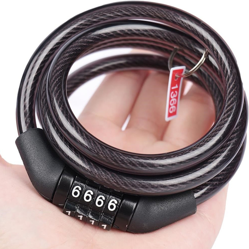  Anti-Theft Bicycle Combination Lock - Strong Steel Cable, Drill-Resistant, Scratch-Proof - Secure Your Bike 