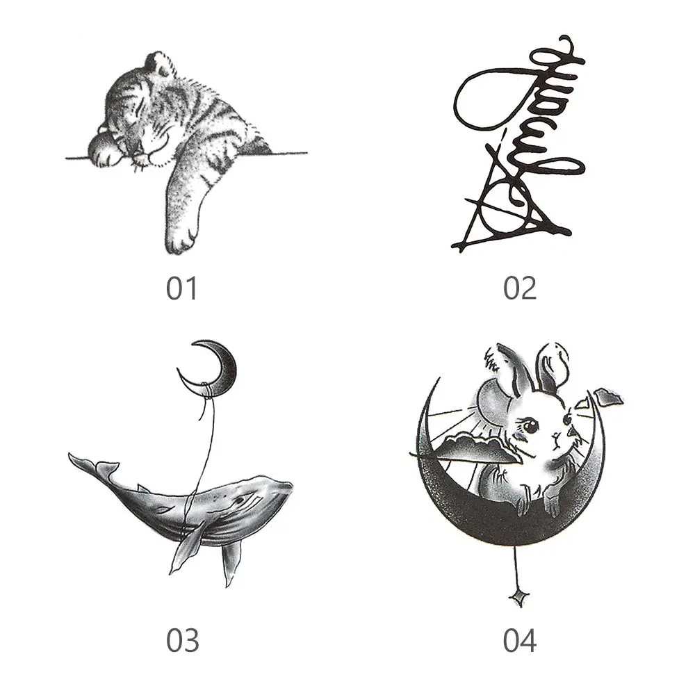 Simulation Whale Moon Student Male and Female Temporary Tattoos Tattoo Stickers Couples