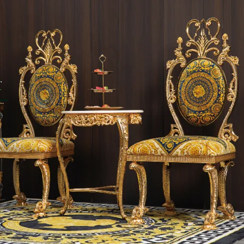 Cast copper luxurious design armchair cafe dining chair gold chairs for restaurants and coffee shop fancy living room chairs