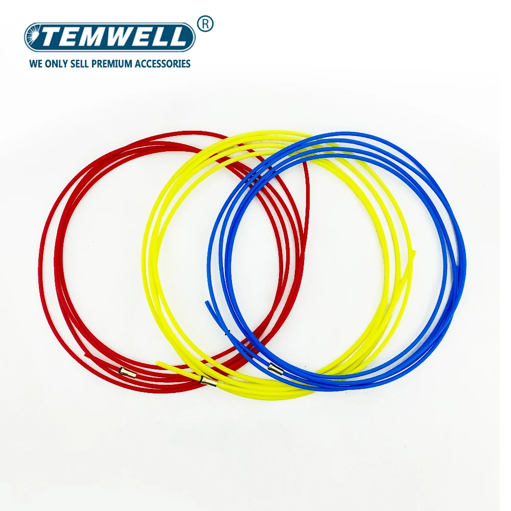 MIG MAG Welding Torch PTFE Liner 0.6-0.8/0.8-1.0/1.2-1.6 Welding Wire Euro Central Quick Connector Kit 3M 4M 5M Red Yellow Blue