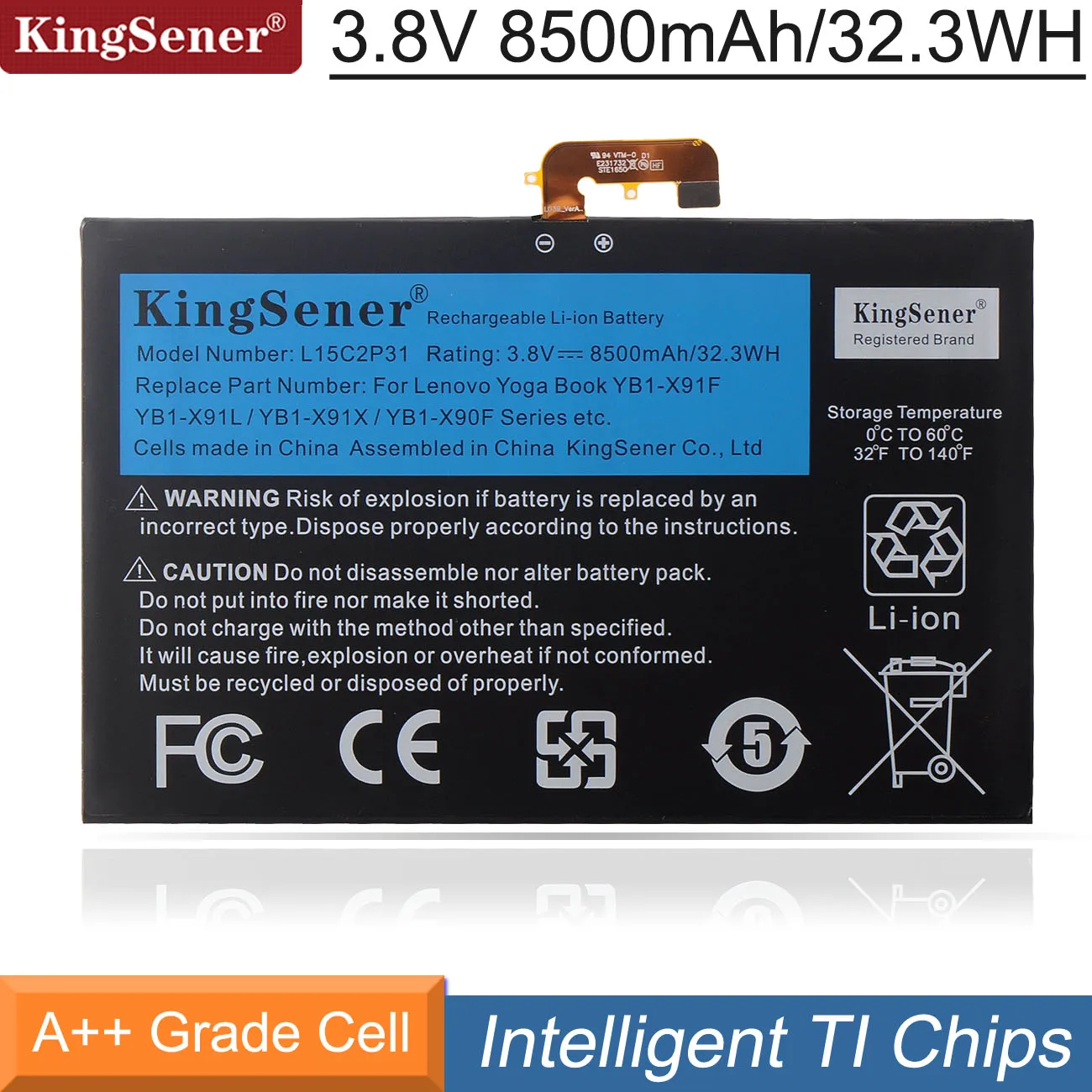 Batteria Per Laptop Kingsener L15C2P31 8500Mah Per Lenovo Yoga Book Yb1-X91F X91L X91X Yb1-X90F Batteria Per Tablet Serie Yb1-X90L