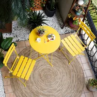 3-Piece Folding Bistro Set, 2 Chairs and 1 Table, Weather-Resistant Outdoor/Indoor Conversation Set for Patio, 1