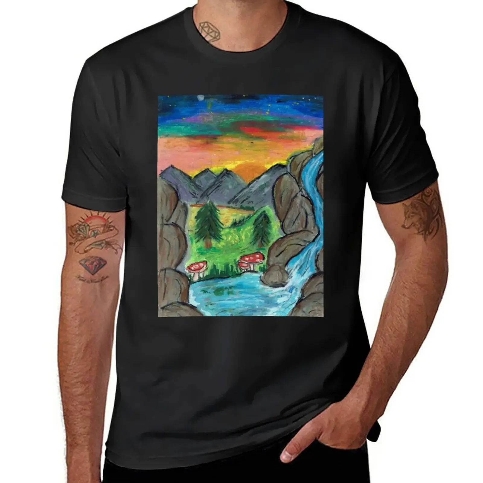 

Sunset in the forest T-Shirt vintage clothes aesthetic clothes big and tall t shirts for men