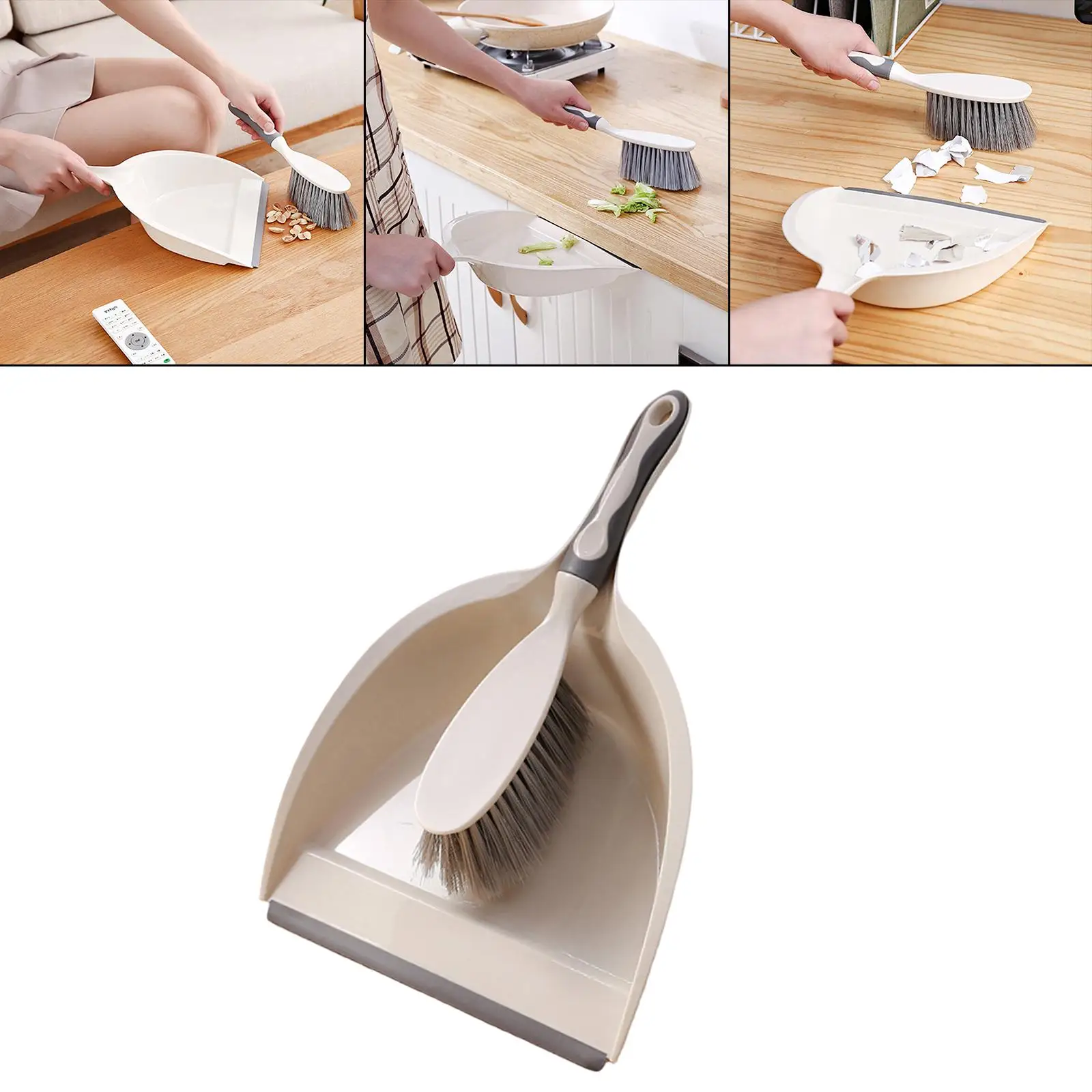 Small Broom and Dustpan Set Bristles Brush Whisk Broom Cleaning Tool Collect desktop broom set