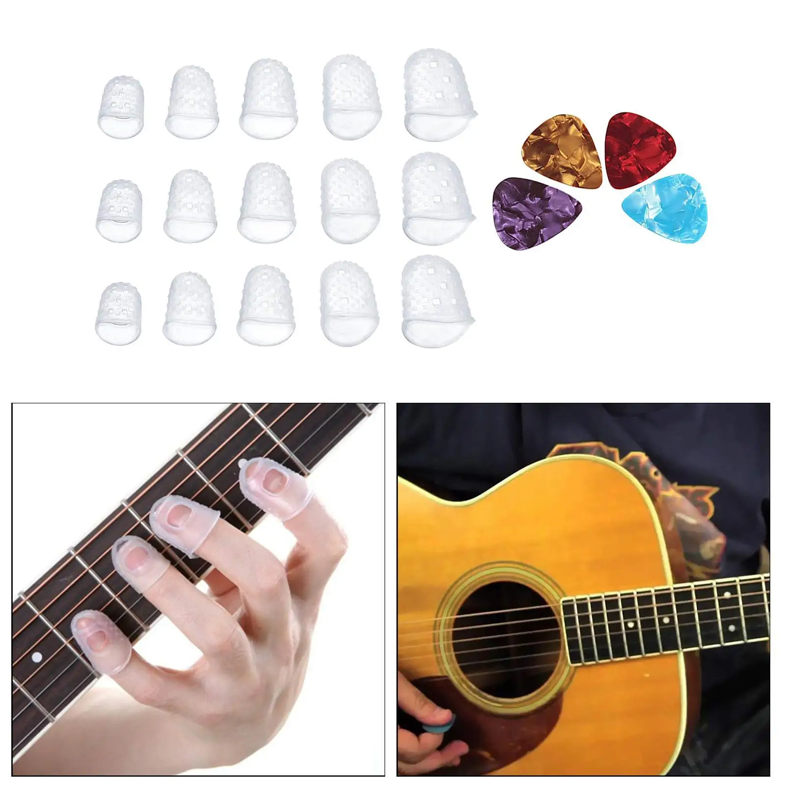 Fingertip Protectors Covers Caps for Stringed Instruments Ukulele Bass
