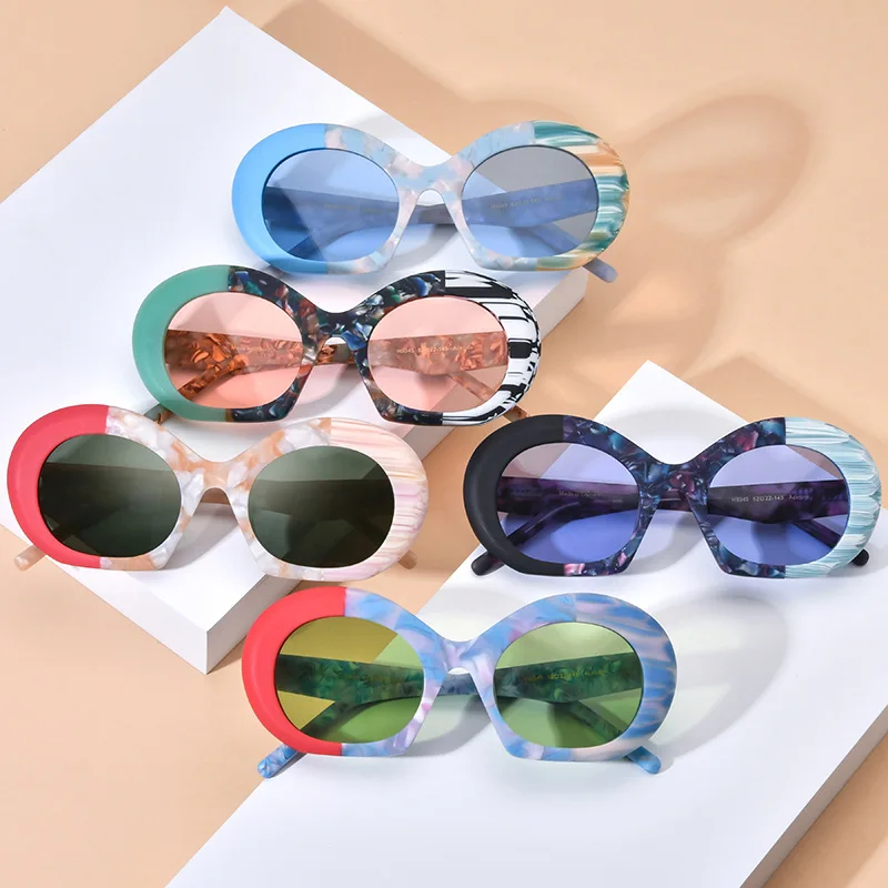 

Fashion vintage cat-eye polarizing sunglasses women's thick-framed colored glasses UV400 personality niche travel driving glasse