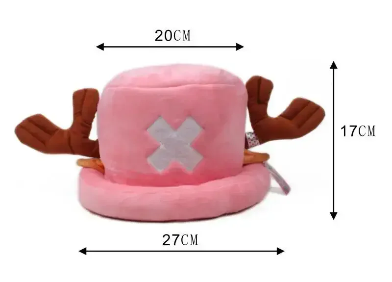 One Piece Tony Tony Chopper Pink Plush Deer Horn Hat Cosplay Props