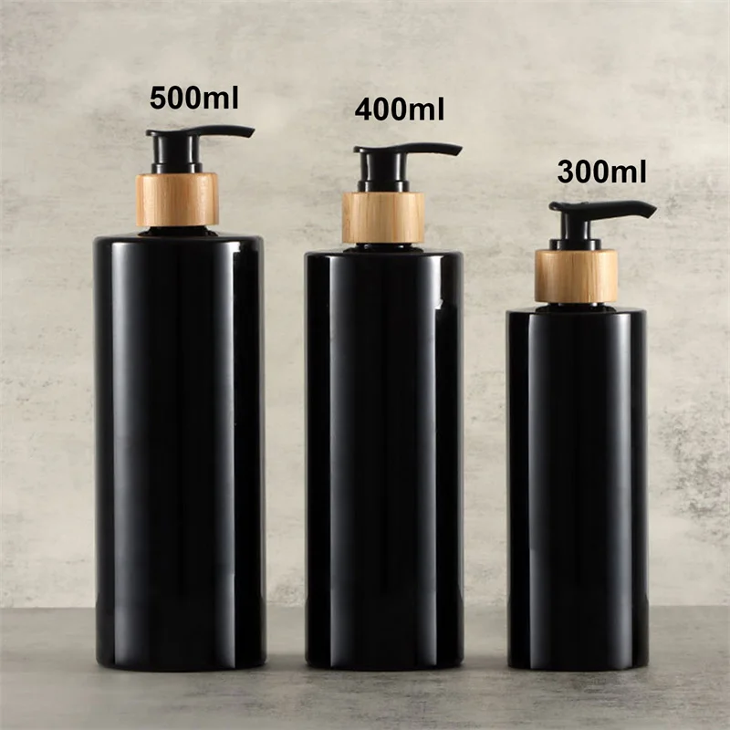 Soap Dispenser Shampoo Dispenser Soap Dispenser Bottle 300/400/500ml Soap Dispenser Bottle Bamboo Shampoo Body Wash Conditioner With Bamboo Wood Pump Head Refill Lotion Sub Bottling