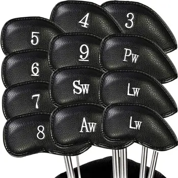 Golf Iron Head Covers Value Set of 12, Synthetic Leather Deluxe Club Head Covers 2