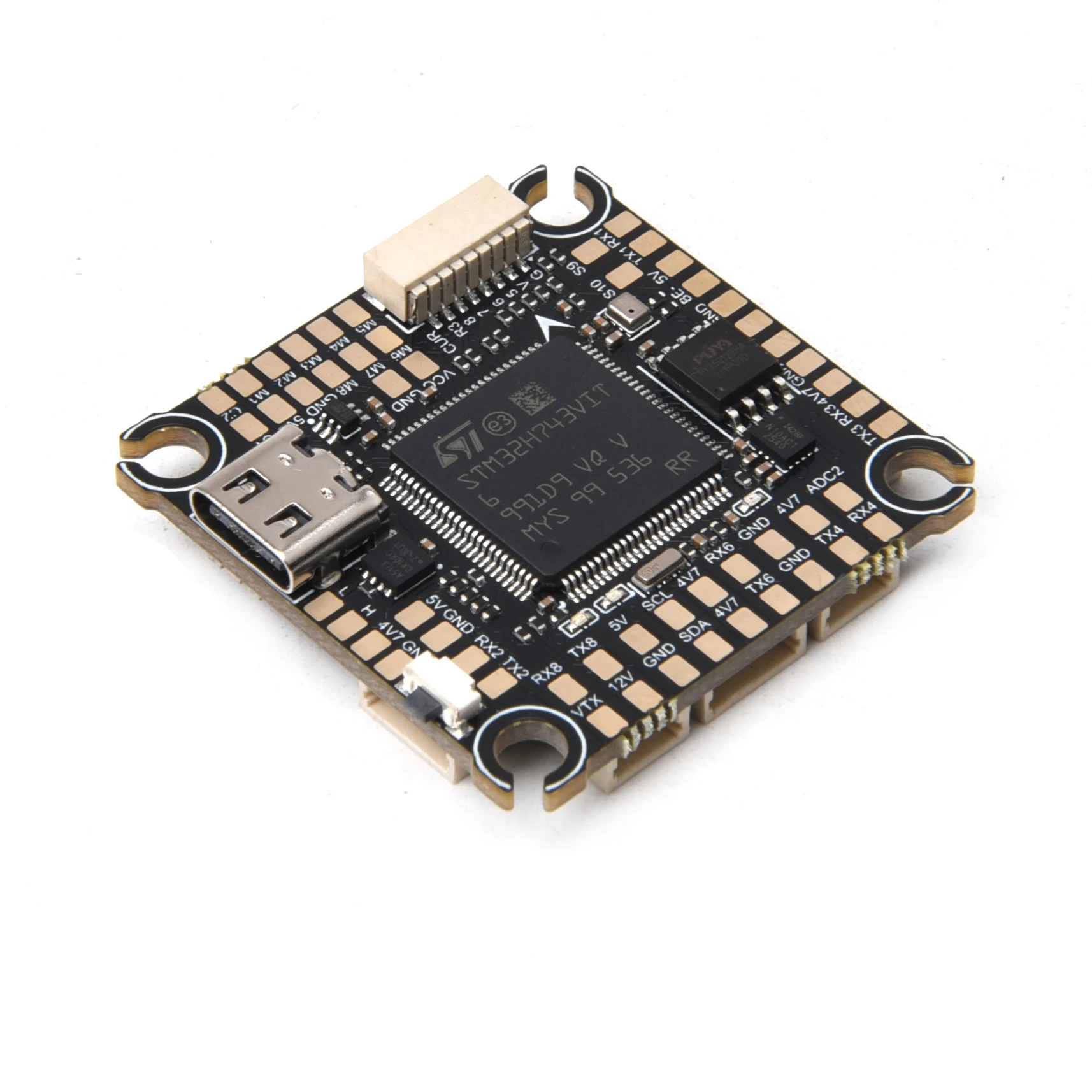 Détail des soudures sur le ESC 65A, câbles d'alimentation visibles - Achetez le contrôleur de vol H743 H7 avec ESC 65A pour drone FPV