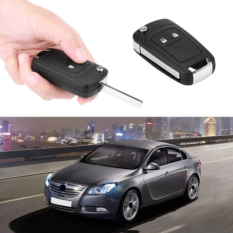 2 Button Flip Car Key Fob Case Black For Vauxhall Opel Astra J Insignia Zafira Meriva