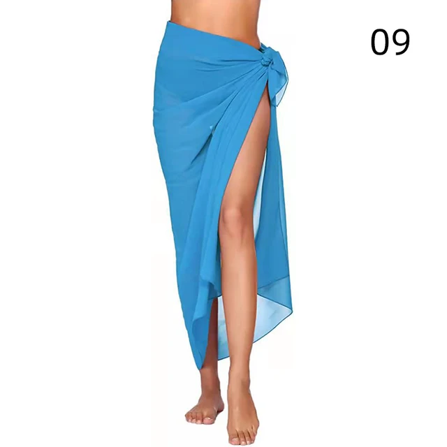 Robe De Plage Volants Sarong Bikini Mousseline De Soie Jupes Porte