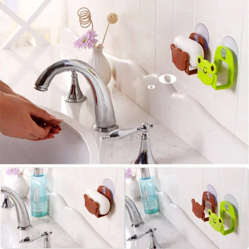 1Pcs Wall-mounted Sponge Holder Organizer Suction Cup Storage Drying Rack Sink Soap Drainer Rack Shelves Kitchen Accessories