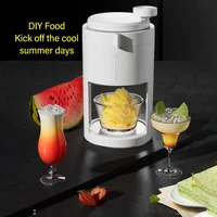 Machine à glace pilée manuelle avec gobelet en verre pour smoothies, broyeur de glace, lame 40Cr13, machine à cones de neige pour usage domestique 4