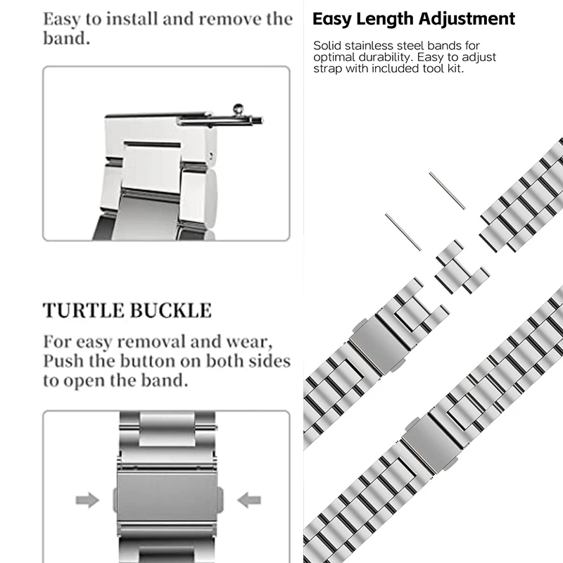 Stainless Steel Quick Release Replacement Wristband Bracelet