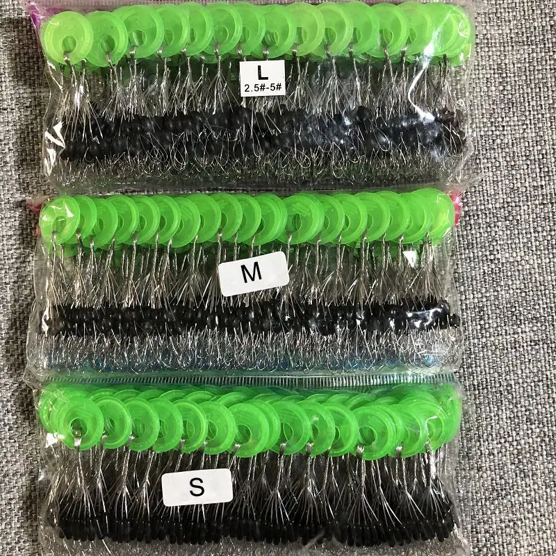 Lot 600 stop float perles caoutchouc noir - 100 groupes flotteur pêche accessoires