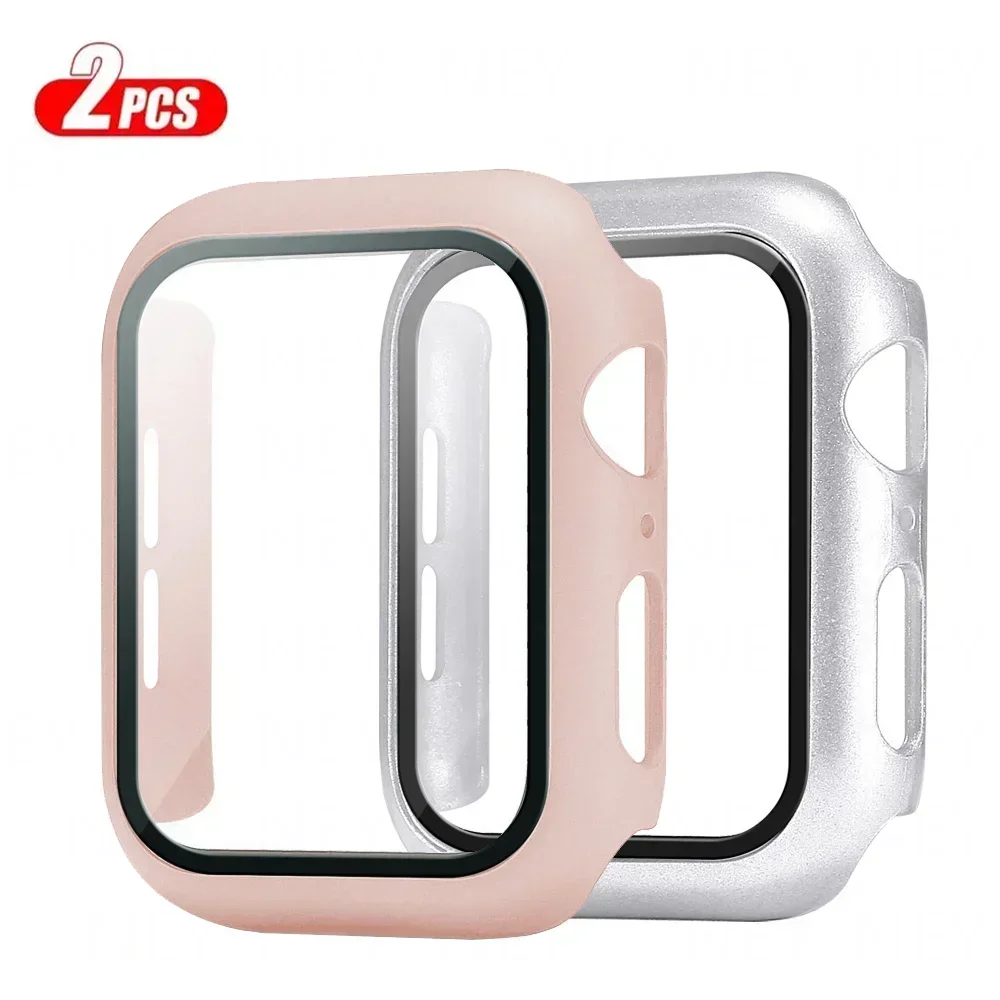 Premium Tempered Glass Screen Protector and Cover for Apple Watch - 2-Piece Set