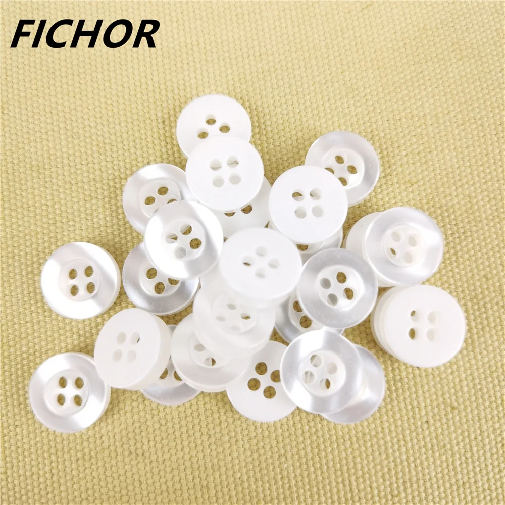 30/50pcs 11mm 4 Hole Pearl Resin Buttons Sewing Scrapbooking Clothing Home Crafts Handmade Accessories Card Making DIY Decor 3