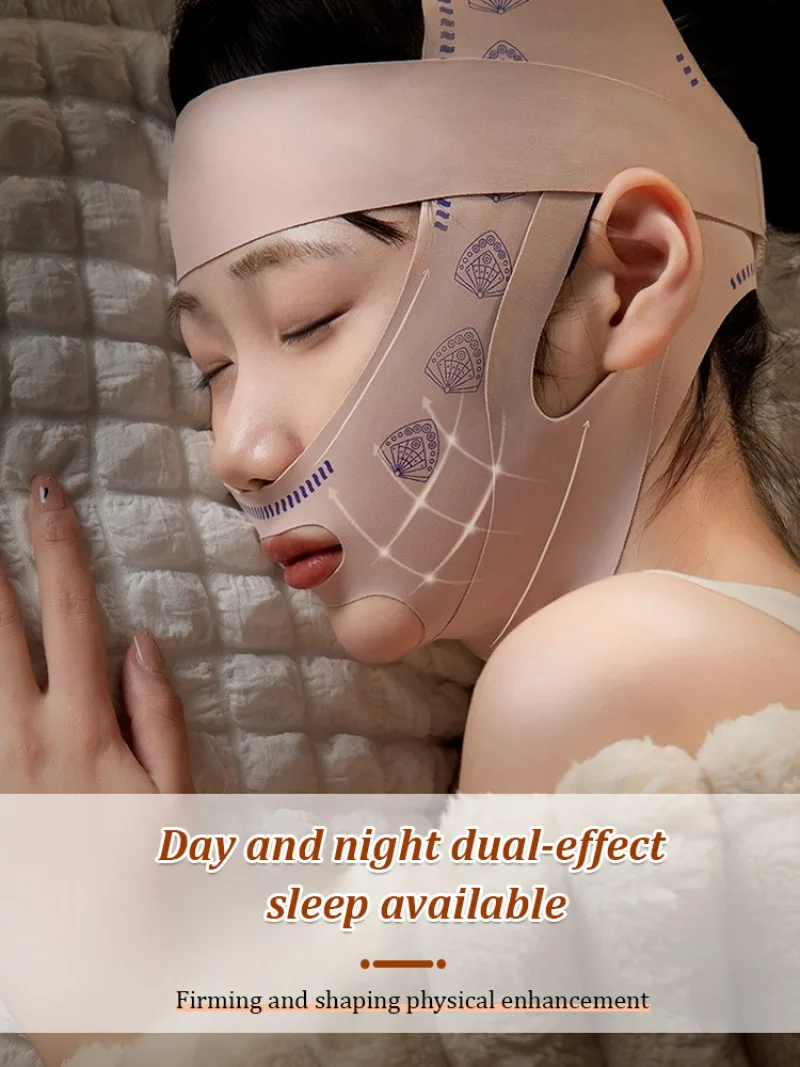Elastic V Shaped Mask Strap Double Press Face Sculpting Mask Double-Chin Reducer Face Slimming Bandage Jawline Lift Devices