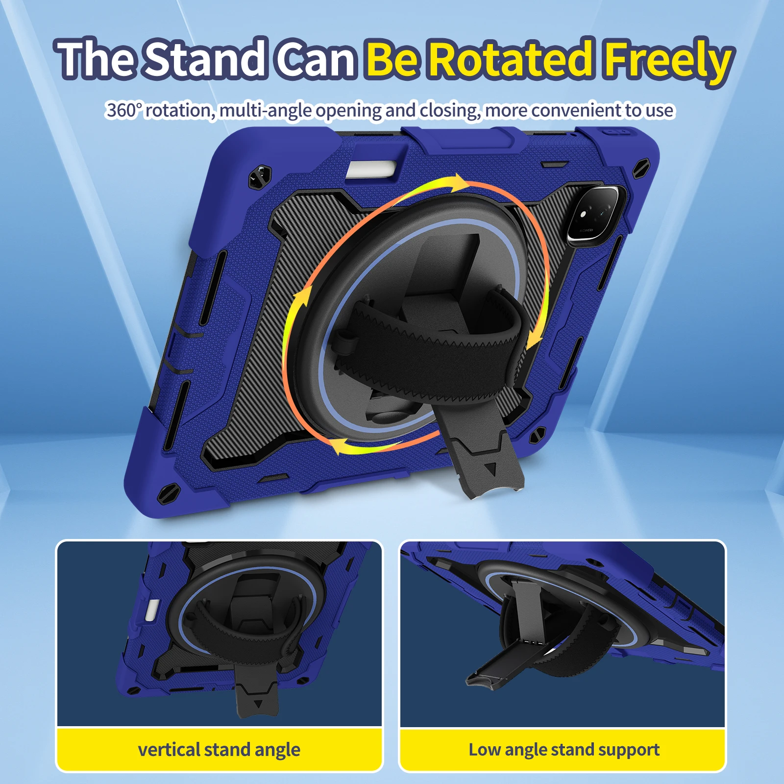 Universal 360 Rotating Stand Case for 12.3-inch Tablets - Heavy Duty Rugged Cover