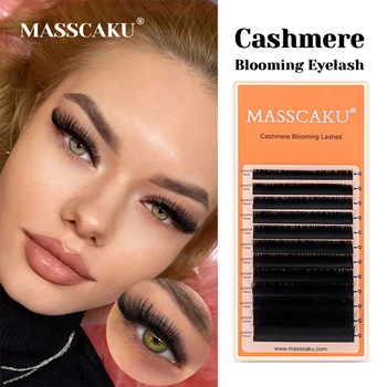 Popular Product Handmade Easy Fanning Volume Eyelash Extensions 8-20mm Length Cashmere Automatic Flowering Faux Cils by MASSCAKU 1
