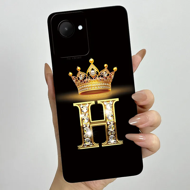 Crown Letters Soft Case with Camera Protection - Stylish Back Cover