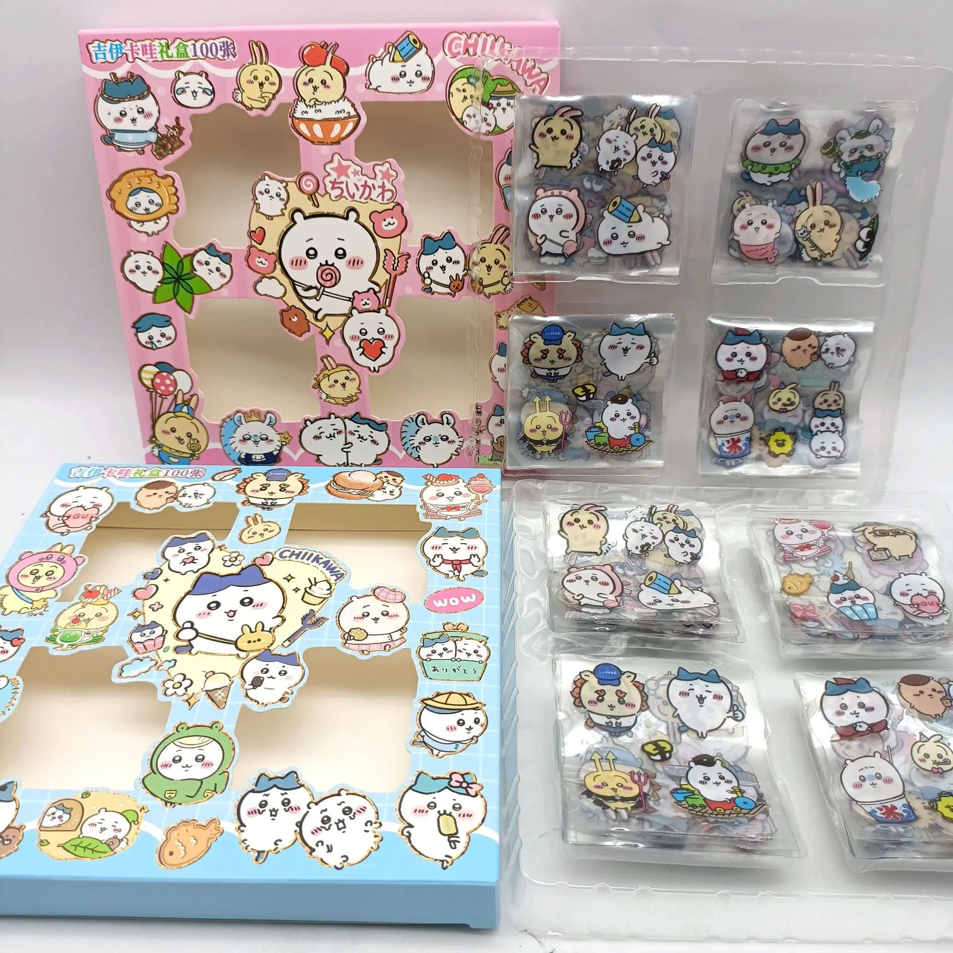 100PCS jiyi Kawa Anime Toy Stickers Cute Transparent Applique Computer Skateboard DIY Decoration Accessories Christmas Gifts
