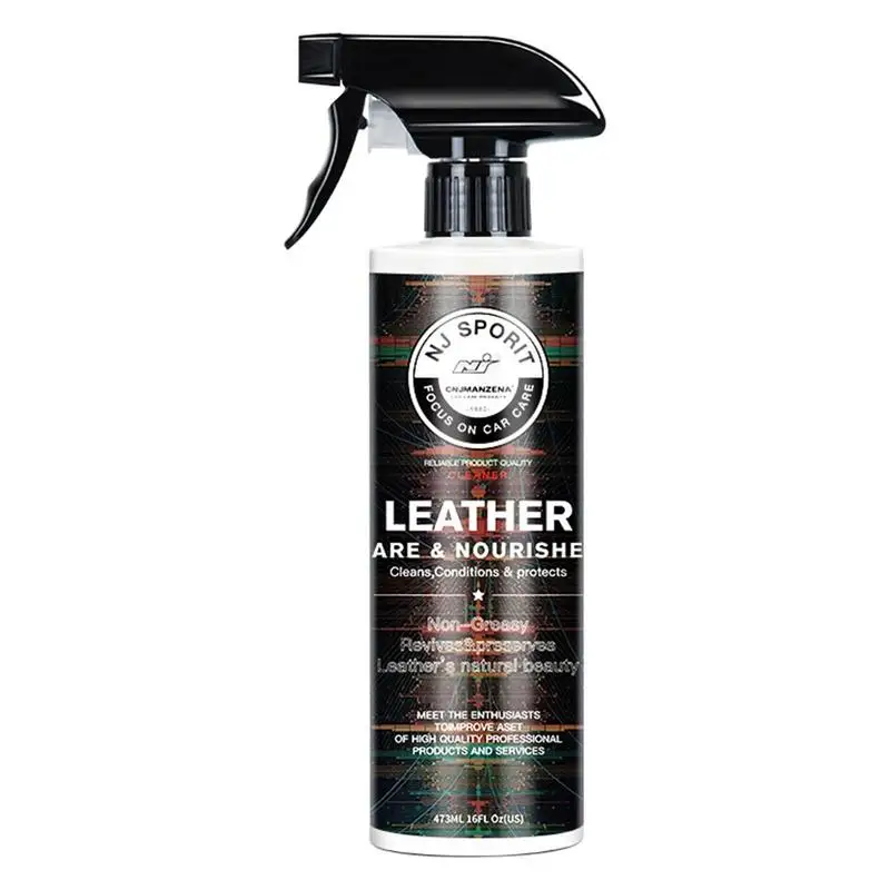 

Leather Seat Cleaner For Cars Leather Cleaning Foam Spray 473ml Leather Seat Cleaner Cleans & Protects Helps Prevent Fading &