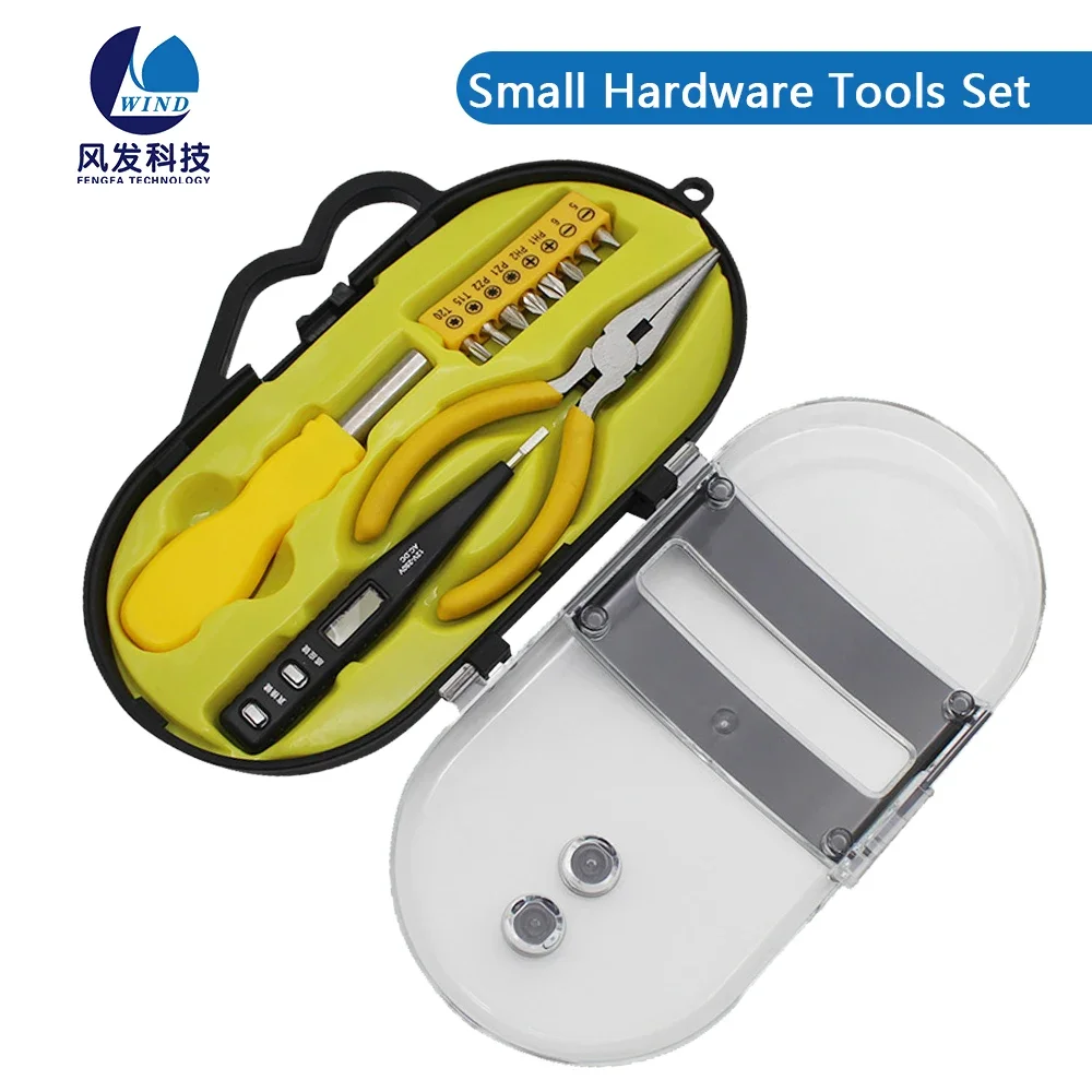 12pc Electrician Tooling Hand Tools Set Repair Kit Hardware Home Screwdriver Bit Needle Nose Pliers Digital Display Electric Pen