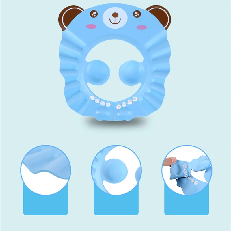 Baby Shower Soft Cap Adjustable Hair Wash Hat for Kids Ear Protection Safe Children Shampoo Bathing Shower Protect Head Cover hair wash hat shampoo shower cap hair wash shield