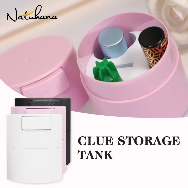 Natuhana 3 Colors Eyelash Glue Storage Tank Holder Container Adhesive